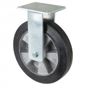 Roulette Fixe Charge Lourde Caoutchouc élastique noir - Ø250mm - 550kg