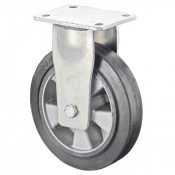 Roulette Fixe Charge Lourde Caoutchouc élastique noir - Ø250mm - 580kg