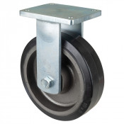 Roulette Fixe Charge Lourde Caoutchouc élastique noir - Ø250mm - 750kg
