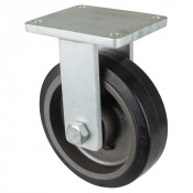 Roulette Fixe Charge Lourde Caoutchouc élastique noir - Ø250mm - 750kg
