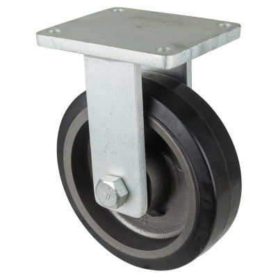 Roulette Fixe Charge Lourde Caoutchouc élastique noir - Ø250mm - 750kg