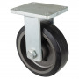 Roulette Fixe Charge Lourde Caoutchouc élastique noir - Ø250mm - 750kg