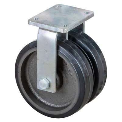 Roulette Fixe Charge Lourde Caoutchouc élastique noir - Ø300mm - 1700kg