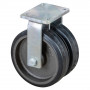 Roulette Fixe Charge Lourde Caoutchouc élastique noir - Ø300mm - 1700kg
