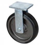 Roulette Fixe Charge Lourde Caoutchouc élastique noir - Ø300mm - 850kg