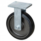 Roulette Fixe Charge Lourde Caoutchouc élastique noir - Ø300mm - 850kg