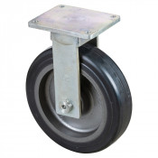 Roulette Fixe Charge Lourde Caoutchouc élastique noir - Ø400mm - 1500kg