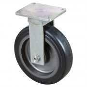 Roulette Fixe Charge Lourde Caoutchouc élastique noir - Ø400mm - 1500kg