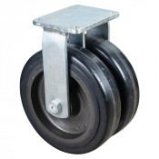 Roulette Fixe Charge Lourde Caoutchouc élastique noir - Ø400mm - 3000kg