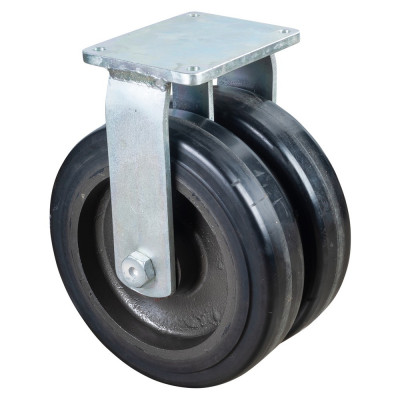 Roulette Fixe Charge Lourde Caoutchouc élastique noir - Ø400mm - 3000kg