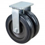Roulette Fixe Charge Lourde Caoutchouc élastique noir - Ø400mm - 3000kg