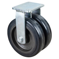 Roulette Fixe Charge Lourde Caoutchouc élastique noir - Ø400mm - 3000kg