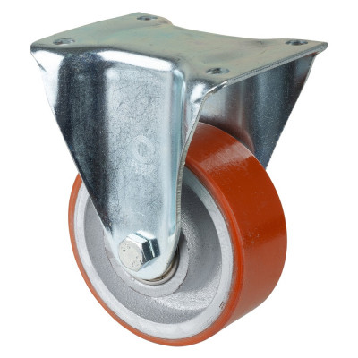 Roulette Fixe Charge Lourde Polyuréthane - Ø125mm - 550kg