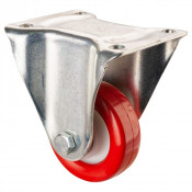 Roulette Fixe Charge Lourde Polyuréthane rouge - Ø100mm - 250kg