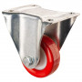 Roulette Fixe Charge Lourde Polyuréthane rouge - Ø100mm - 250kg