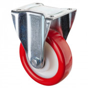 Roulette Fixe Charge Lourde Polyuréthane rouge - Ø160mm - 600kg
