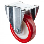 Roulette Fixe Charge Lourde Polyuréthane rouge - Ø160mm - 600kg