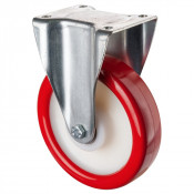 Roulette Fixe Charge Lourde Polyuréthane rouge - Ø200mm - 600kg
