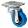 Roulette Pivotante à frein Charge Lourde Caoutchouc élastique bleu - Ø125mm - 200kg