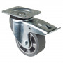 Roulette Pivotante à frein Charge Lourde Caoutchouc élastique gris - Ø125mm - 220kg