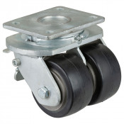 Roulette Pivotante à frein Charge Lourde Caoutchouc élastique noir - Ø100mm - 420kg