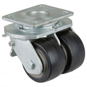 Roulette Pivotante à frein Charge Lourde Caoutchouc élastique noir - Ø100mm - 420kg