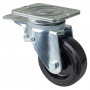 Roulette Pivotante à frein Charge Lourde Caoutchouc élastique noir - Ø125mm - 200kg