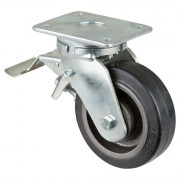 Roulette Pivotante à frein Charge Lourde Caoutchouc élastique noir - Ø150mm - 350kg