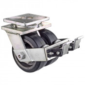 Roulette Pivotante à frein Charge Lourde Caoutchouc élastique noir - Ø150mm - 850kg