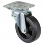 Roulette Pivotante à frein Charge Lourde Caoutchouc élastique noir - Ø160mm - 350kg