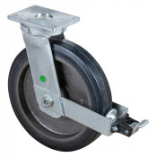 Roulette Pivotante à frein Charge Lourde Caoutchouc élastique noir - Ø400mm - 1200kg