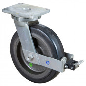 Roulette Pivotante à frein Charge Lourde Caoutchouc élastique noir - Ø400mm - 1500kg