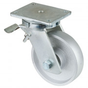 Roulette Pivotante à frein Charge Lourde Fonte - Ø200mm - 1100kg