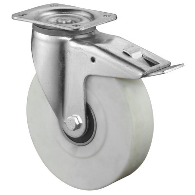 Roulette Pivotante à frein Charge Lourde Polyamide moulé - Ø125mm - 1000kg