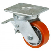 Roulette Pivotante à frein Charge Lourde Polyuréthane - Ø100mm - 200kg