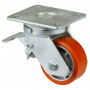 Roulette Pivotante à frein Charge Lourde Polyuréthane - Ø100mm - 200kg