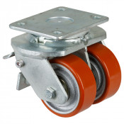 Roulette Pivotante à frein Charge Lourde Polyuréthane - Ø100mm - 590kg