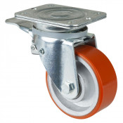 Roulette Pivotante à frein Charge Lourde Polyuréthane - Ø125mm - 550kg