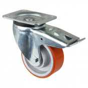 Roulette Pivotante à frein Charge Lourde Polyuréthane - Ø125mm - 550kg
