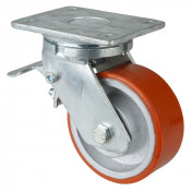 Roulette Pivotante à frein Charge Lourde Polyuréthane - Ø125mm - 550kg