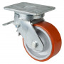 Roulette Pivotante à frein Charge Lourde Polyuréthane - Ø125mm - 550kg