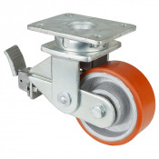 Roulette Pivotante à frein Charge Lourde Polyuréthane - Ø125mm - 550kg