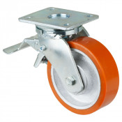 Roulette Pivotante à frein Charge Lourde Polyuréthane - Ø160mm - 850kg