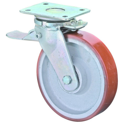 Roulette Pivotante à frein Charge Lourde Polyuréthane - Ø200mm - 1000kg