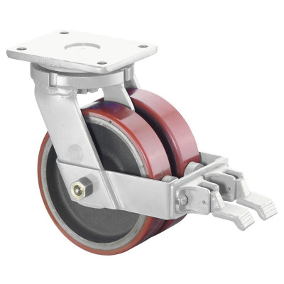 Roulette Pivotante à frein Charge Lourde Polyuréthane - Ø200mm - 2000kg