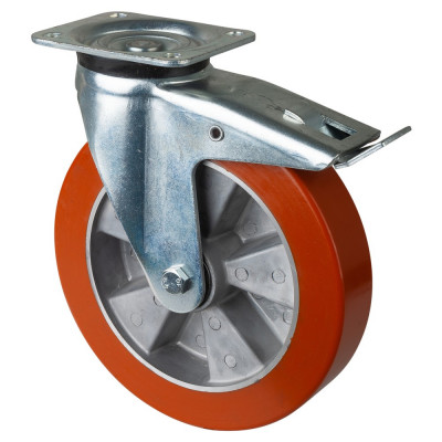 Roulette Pivotante à frein Charge Lourde Polyuréthane - Ø250mm - 1000kg