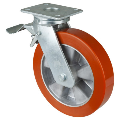 Roulette Pivotante à frein Charge Lourde Polyuréthane - Ø250mm - 1000kg