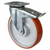 Roulette Pivotante à frein Charge Lourde Polyuréthane - Ø250mm - 1200kg