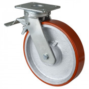 Roulette Pivotante à frein Charge Lourde Polyuréthane - Ø250mm - 1200kg
