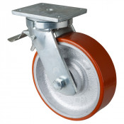 Roulette Pivotante à frein Charge Lourde Polyuréthane - Ø250mm - 1600kg